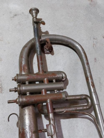 Oude Antieke Koperen Bugel Britse Leger Muziekinstrument
