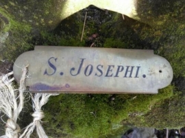 Oude Brocante Koperen Naambordje uit Schip S.Josephi