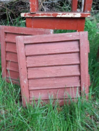 Oude Brocante Houten Set Shutters Luiken Steenrood