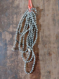 Oude Antieke Kerstbal 8147 Kralenslinger Kralenketting Kralen Slinger Zilver