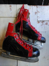 Oude Vintage Schaatsen Hockeyschaatsen Rood