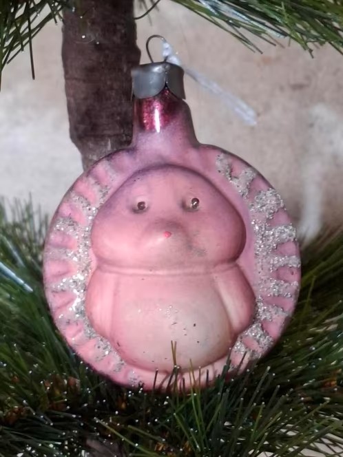 Oude Antiek Vintage Kerstbal 8929 USSR Egel