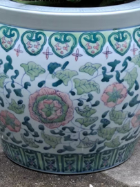 Oude Vintage Chinese Bloempot Planter XL