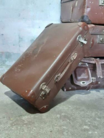 Oude Antiek Vintage Koffer Bruin