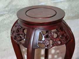 Oude Vintage Chinese Plantentafel Piedestal Rozenhout Sokkel