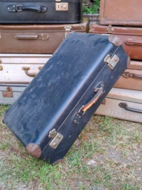 Oude Antiek Vintage Koffer Zwart