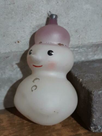 Oude Antieke Kerstbal 4698 Sneeuwpop