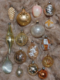 Oude Vintage Kerstballen Set 9169 Touch of Gold