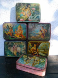 Oude Vintage Indiaanse India Blik Snoepblik Bombay Tin Assorti