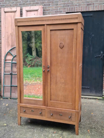 Oude Antiek Brocante Linnenkast Kledingkast Kast Art Deco