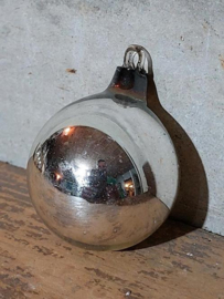 Oude Antieke Kerstbal 6675 Ajeko Bal Zilver