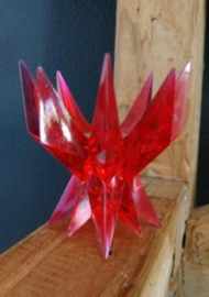 Oude Vintage Friedel Perspex Kandelaar Mid Century Rood