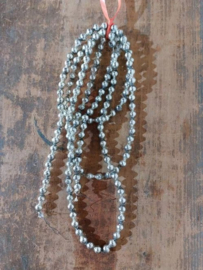 Oude Antieke Kerstbal 8146 Kralenslinger Kralenketting Kralen Slinger Zilver