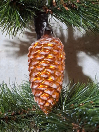 Oude Antiek Vintage Kerstbal 10190 Dennenappel
