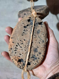 Oude Antieke Zweedse Kurken Drijvers aan Touw