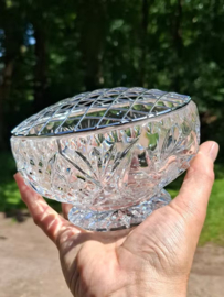 Oude Brocante Engelse Pique Fleur Flowerbowl Bloemensteker Kristal