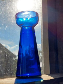 Oud Antiek Hyacintglas Bloembollenglas UK Kobalt Blauw