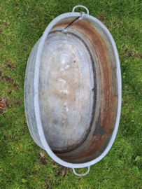 Oude Brocante Frans Zinken Teil met Afvoer