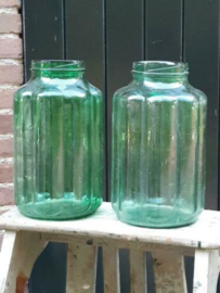 Oude Brocante Vintage Hongaarse Weckpot  Pickle Vaas Groen