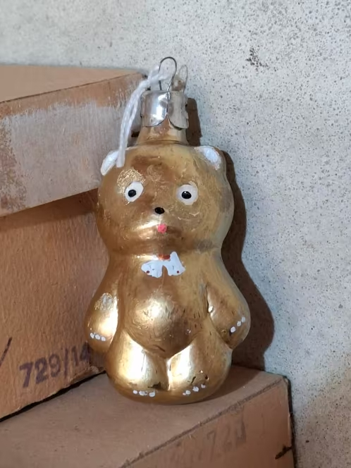 Oude Antiek Vintage Kerstbal 8776 Beer