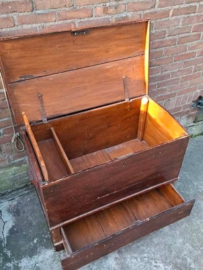 Oude Antieke Houten Kist Knechtenkist met Lade