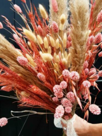 Gemengd Droogboeket Droogbloemen Boeket Roze Gebleekt 