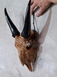 Geitenschedel Gegraveerd op Standaard Geit Schedel