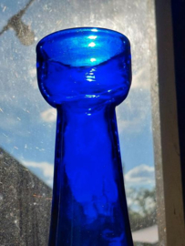 Oud Antiek Hyacintglas Bloembollenglas UK Kobalt Blauw