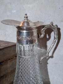 Oude Antiek Vintage Engelse Claret Jug Kristallen Karaf Wijn