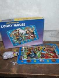 Oud Vintage Blikken Speelgoed - China - Lucky Mous Muisspel