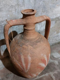 Oude Antieke Turkse Terracotta Oliekruik Olie Kruik Amfora