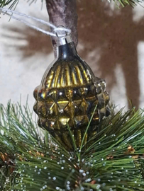 Oude Antiek Vintage Kerstbal 10205 Lampion Donkergroen