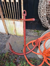 Oud Vintage IJzeren Anker Rood Metaal