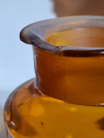 Oude Antieke Apothekersfles met Geëmailleerd Etiket