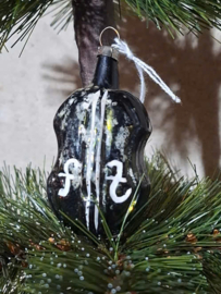 Oude Antiek Vintage Kerstbal 10209 Contrabas Bas Donkergroen