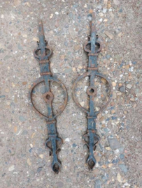 Oud Antiek Gietijzeren Muuranker Ornament
