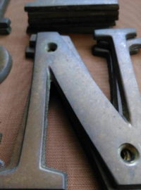 Oude Antieke Koperen Letter Letters ABC