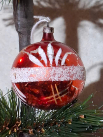 Oude Antiek Vintage Kerstbal 10324 Rood