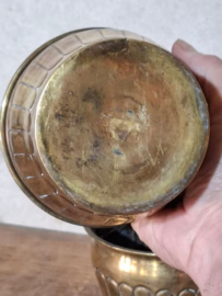 Oude Vintage Messing Bloempot Brass Planter