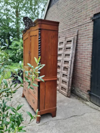 Oude Antieke Biedermeier Kabinet Kast Kuifkast