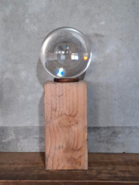 Oude Kristallen Glazen Bol Feng Shui Waarzeggersbol Sokkel