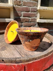 Oude Brocante Terracotta Harspot Hars Pot Tuinkaars Citronella
