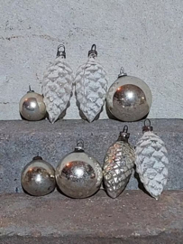 Oude Antiek Vintage Kerstballen 110595 Feathertree mini