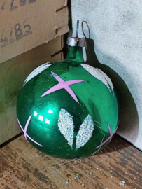 Oude Antiek Vintage Kerstbal 6456 Groen