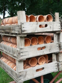 Oude Antieke Terracotta Potjes Stekpotjes Azalea Kwekerij 5st.