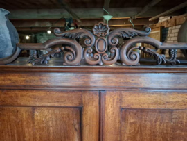Oude Antieke Biedermeier Kabinet Kast Kuifkast