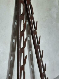 Oude Brocante Emaille Dekselrek Rek Bruin