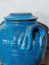 Oude Brocante Grespot Pot Aardewerk met Kraantje Vinaigre Azijn