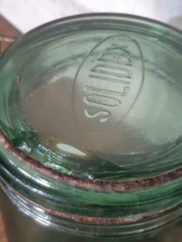 Oude Brocante Weckpot Groen Solidex  1 Liter