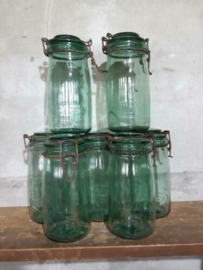 Oude Brocante Weckpot Groen Solidex  1 Liter